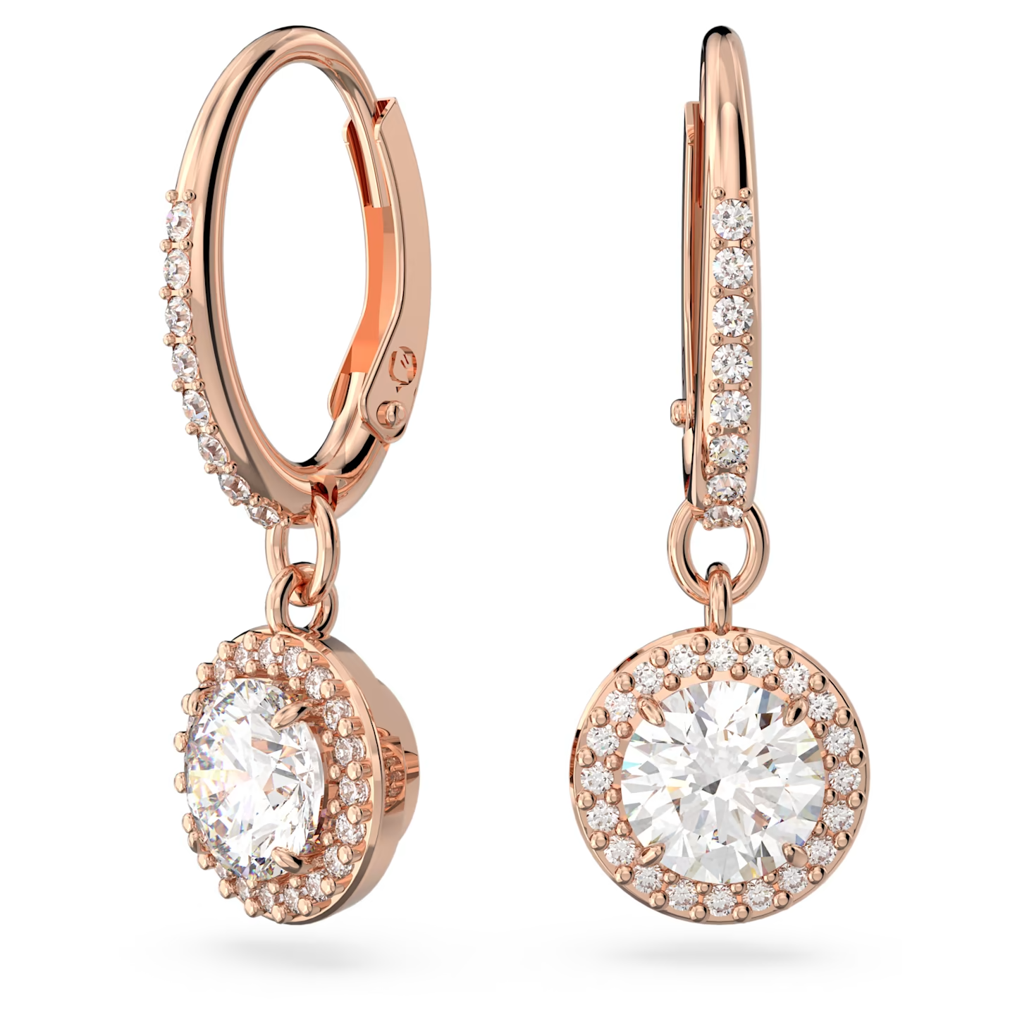 Swarovski Constella oorbellen Round Cut Rosé/Wit 5638769
