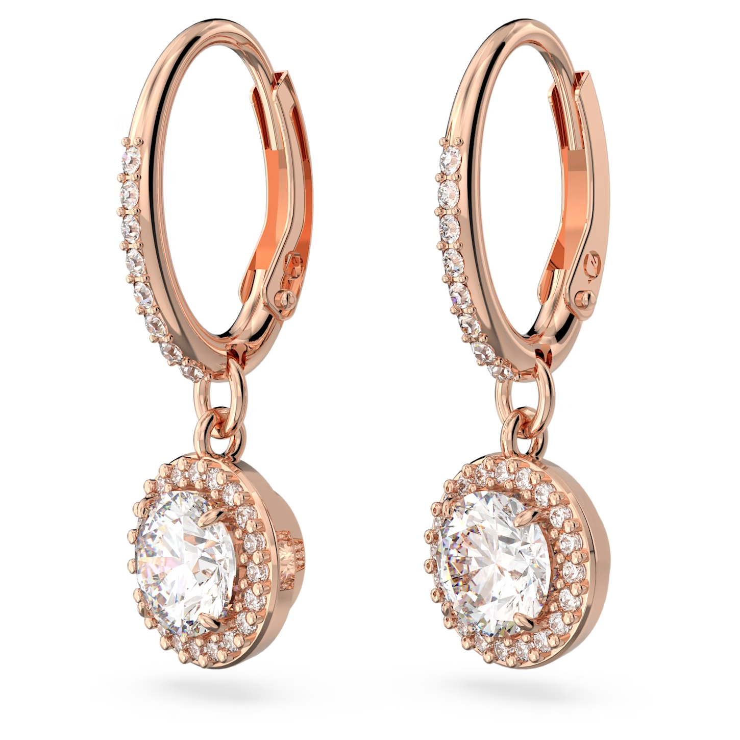 Swarovski Constella oorbellen Round Cut Rosé/Wit 5638769