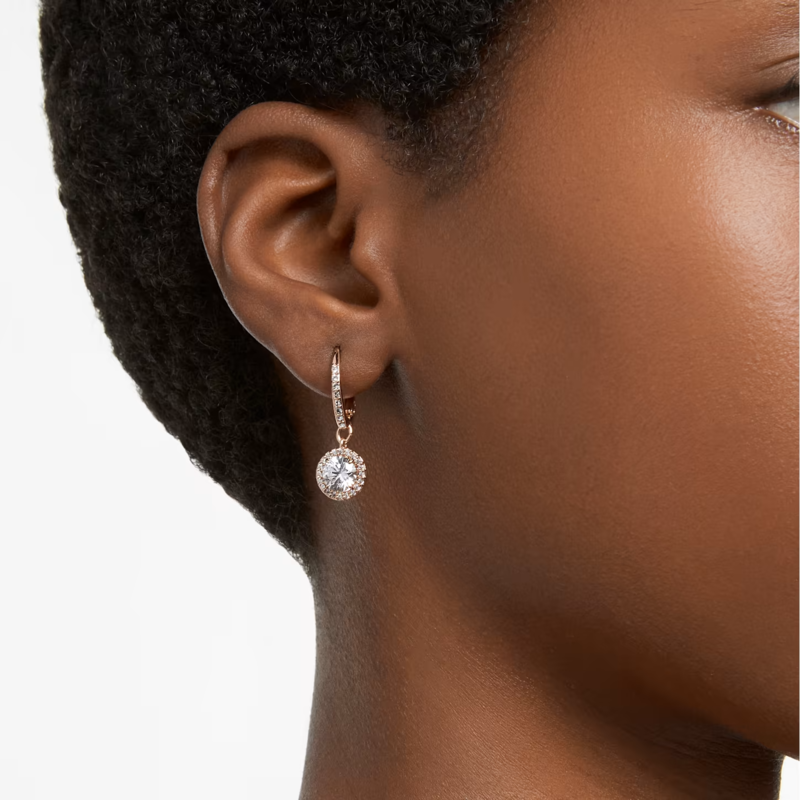 Swarovski Constella oorbellen Round Cut Rosé/Wit 5638769