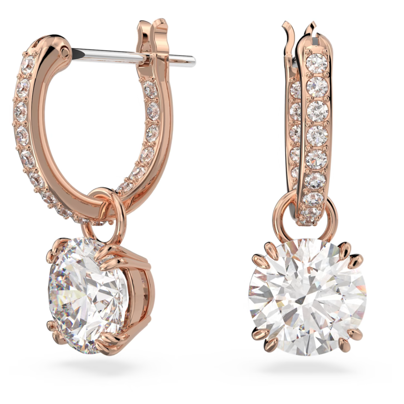 Swarovski Stilla oorbellen Round Cut Rosé/Wit 5639975