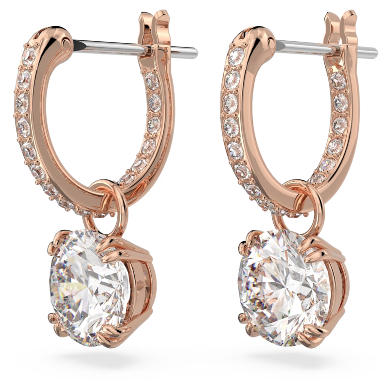 Swarovski Stilla oorbellen Round Cut Rosé/Wit 5639975