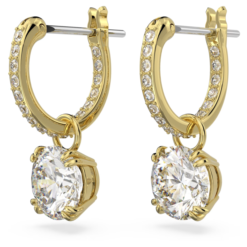 Swarovski Stilla oorbellen Round Cut Goudkleurig/Wit 5638802