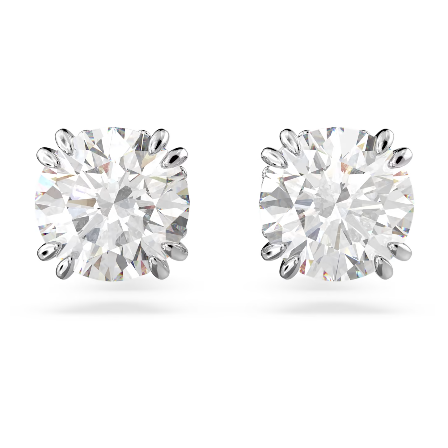 Swarovski Constella oorbellen Round Cut Zilverkleurig/Wit 5636712