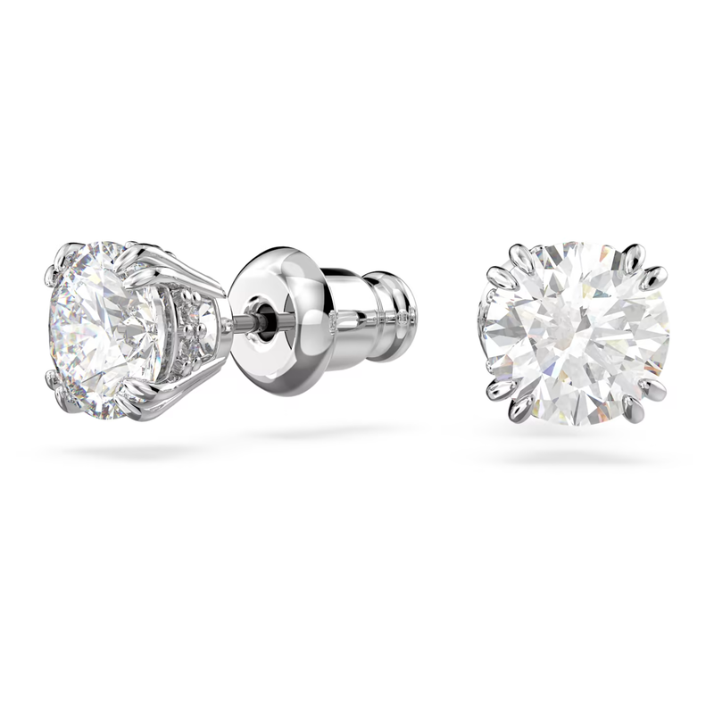 Swarovski Constella oorbellen Round Cut Zilverkleurig/Wit 5636712