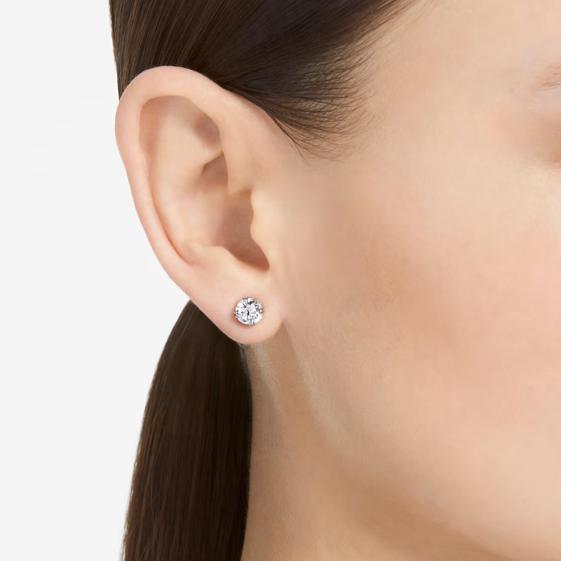 Swarovski Constella oorbellen Round Cut Zilverkleurig/Wit 5636712