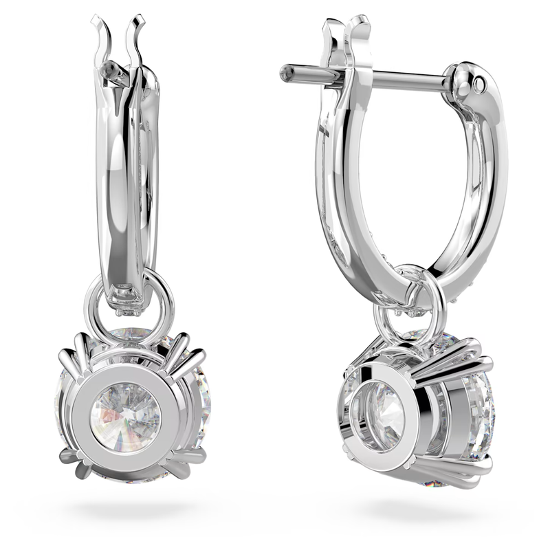 Swarovski Stilla oorbellen Round Cut Zilverkleurig/Wit 5636717