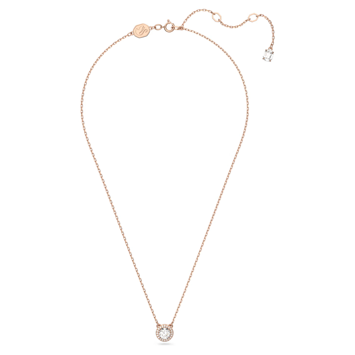 Swarovski Una ketting met hanger Round Cut  Rosegoudkleurig/Wit 5636272
