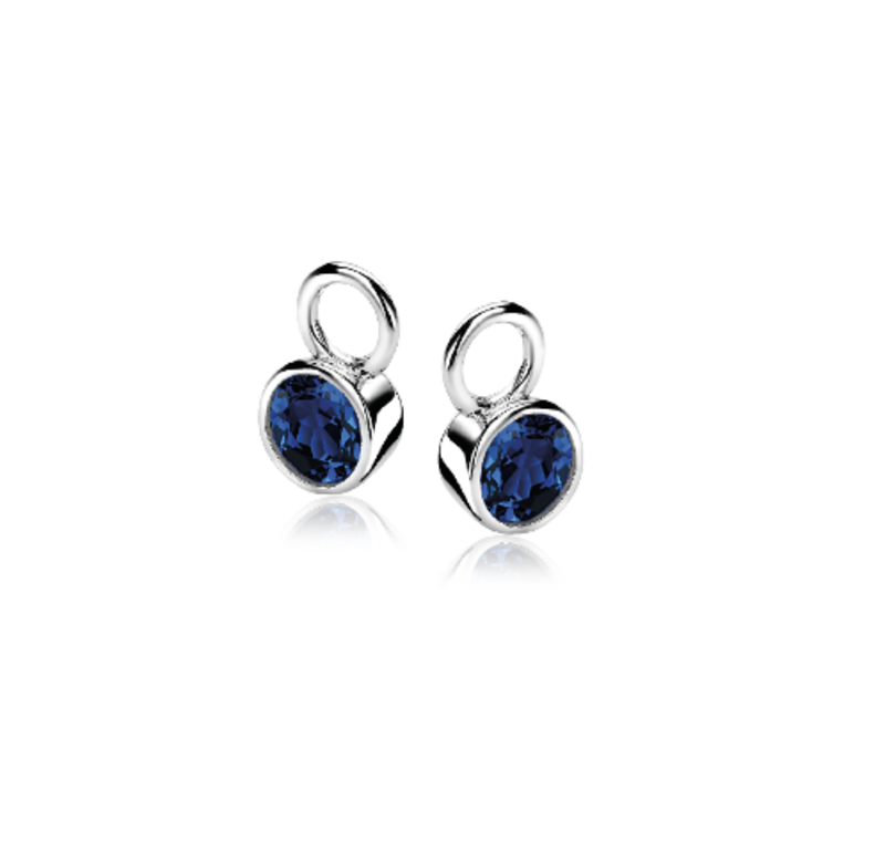 Zinzi Zilveren oorbedels - Rond (7 mm CZ Blauw) ZICH1486DB