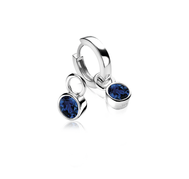 Zinzi Zilveren oorbedels - Rond (7 mm CZ Blauw) ZICH1486DB