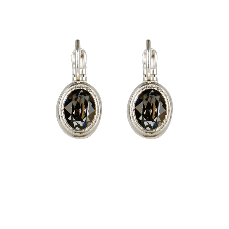 Camps & Camps Zilverkleurige oorbellen - Donkergrijs 1A150 SN