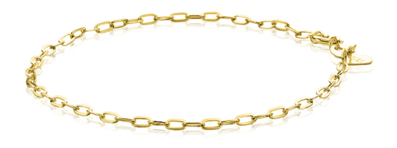 Zinzi Gold 14K Gouden armband - Ovale Schakels (18 cm) ZGA291