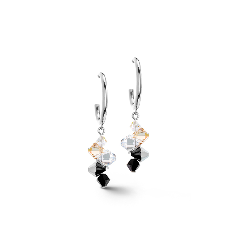 Coeur de Lion Oorbellen - Black-Crystal 4639/21-1318