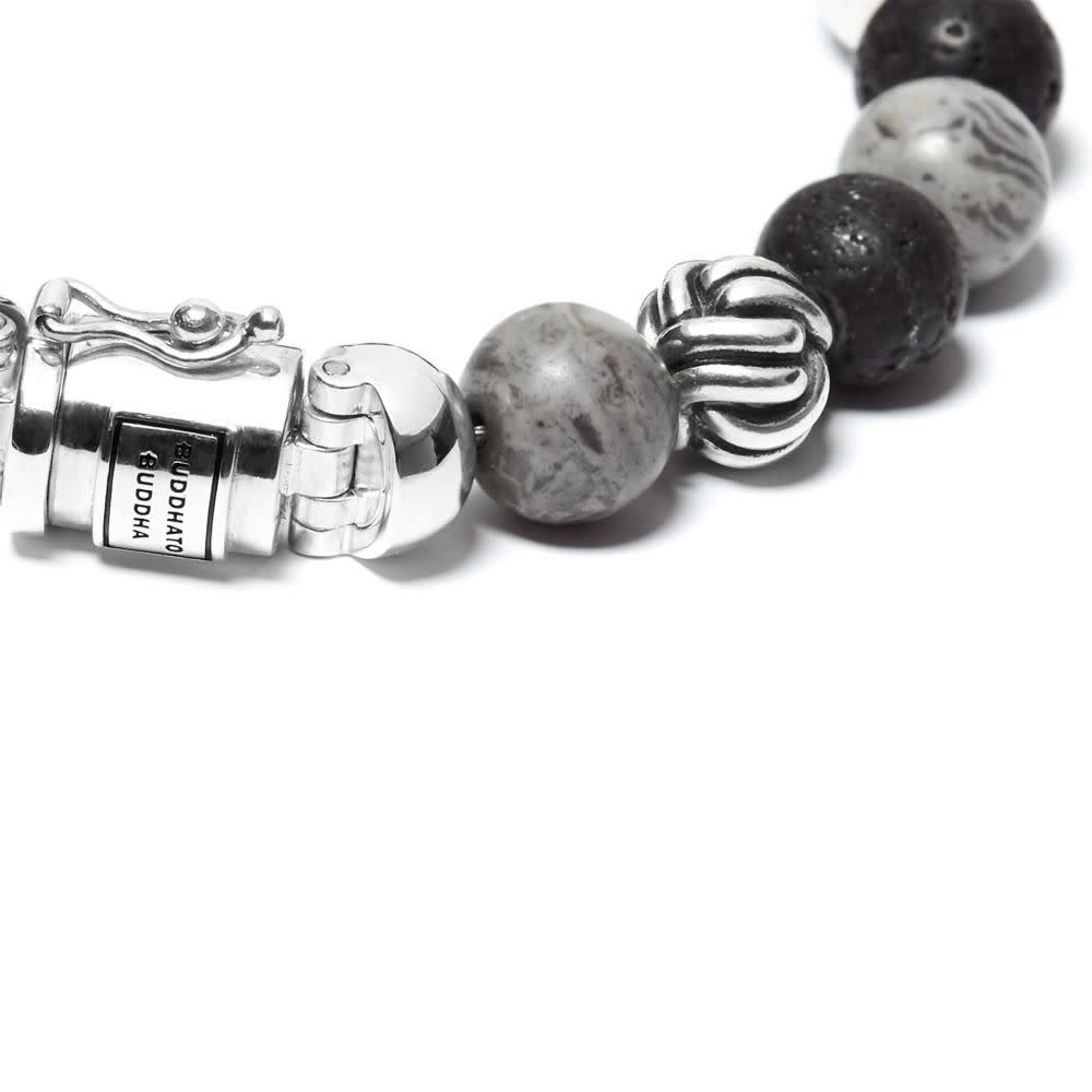 Buddha to Buddha Spirit Bead Mix armband Grijs Picasso Jaspis 188MG