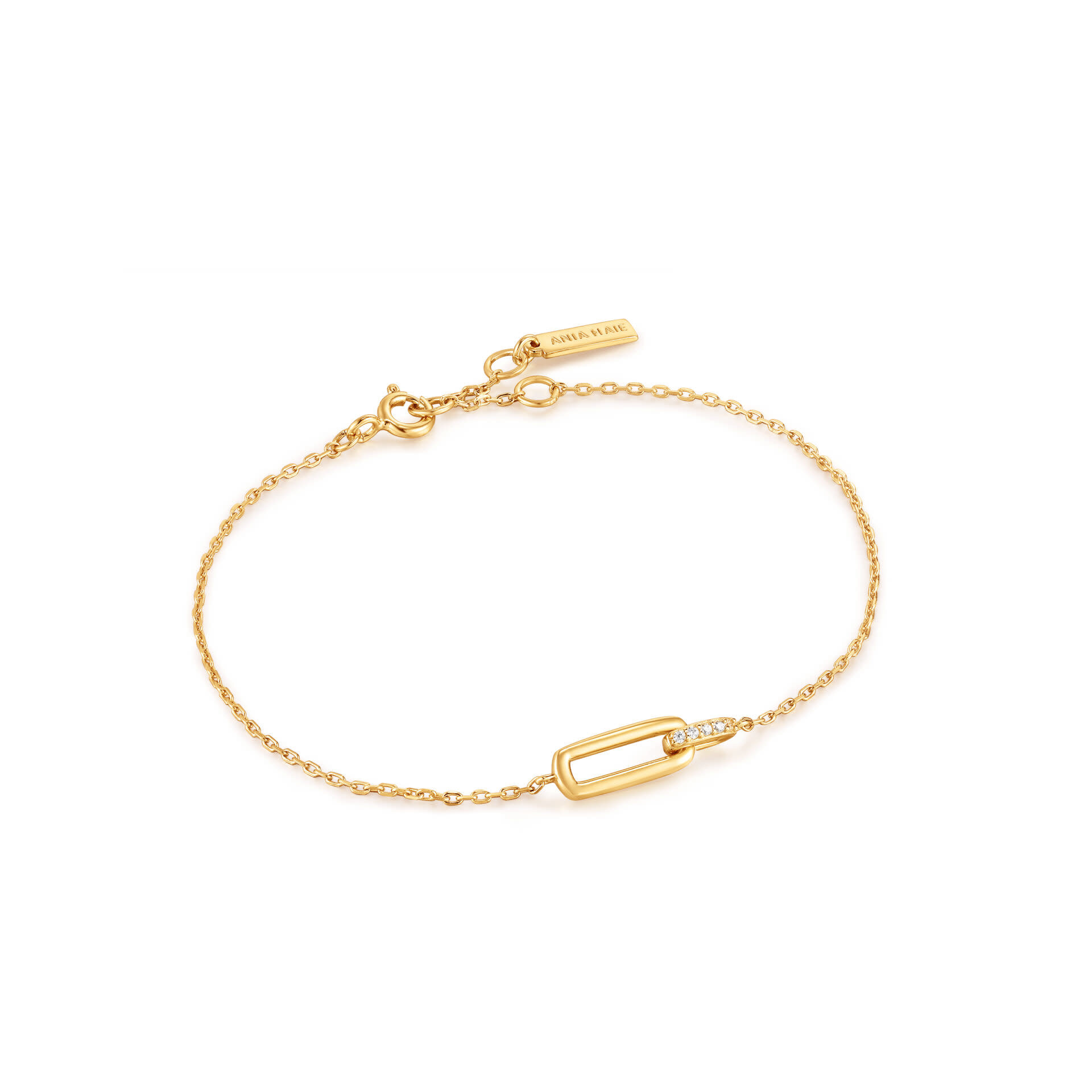 Ania Haie Glam Rock armband - Glam Interlock Goldplated B037-01G