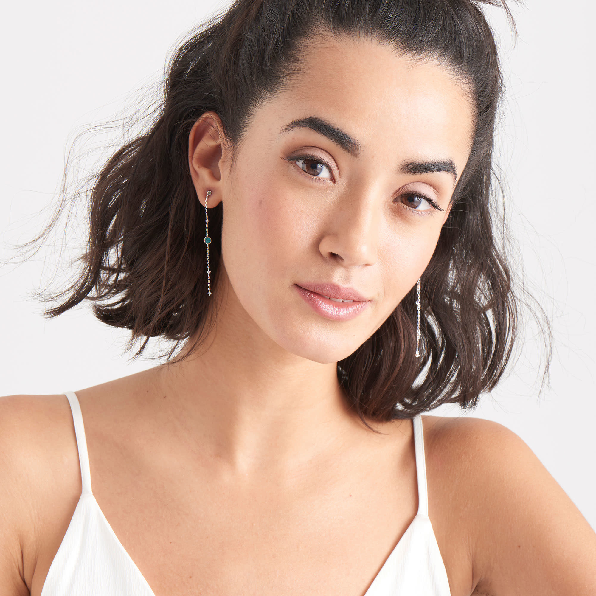 Ania Haie Hidden Gem oorbellen - Turquoise Drop Silver E022-02H