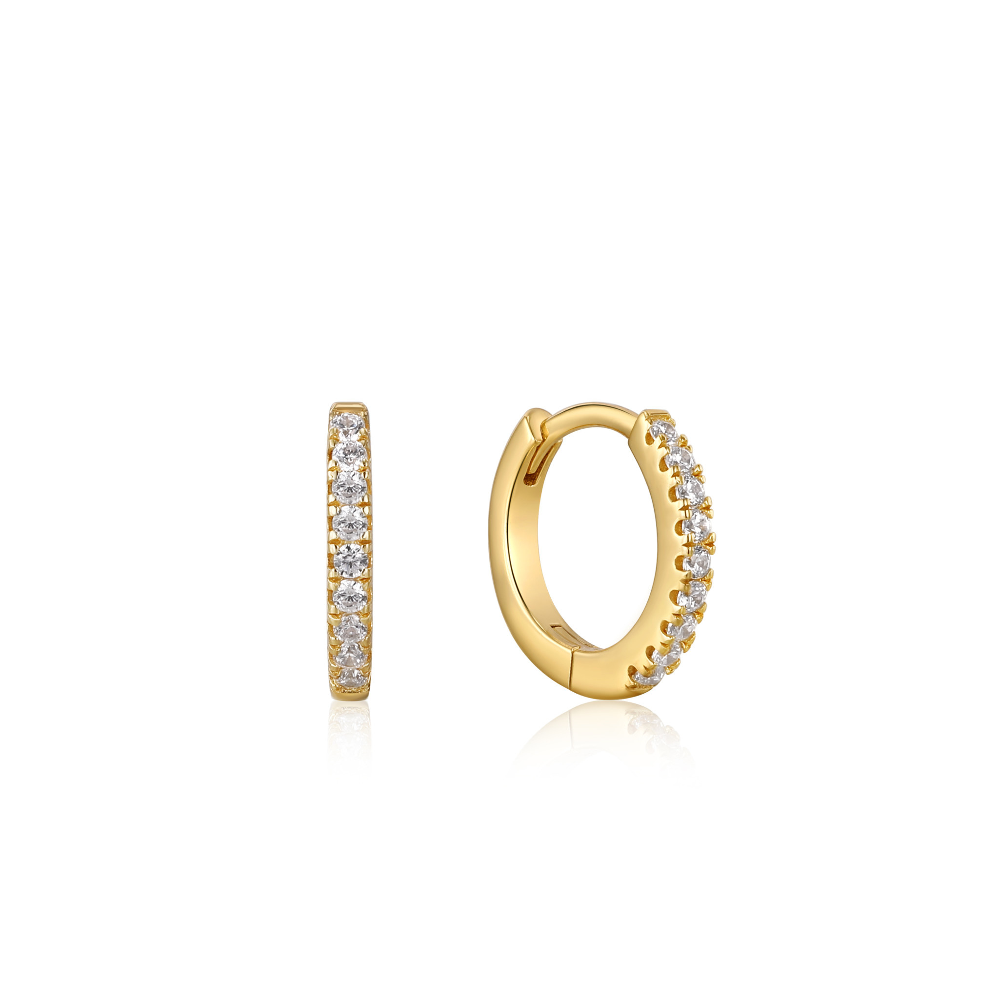 Ania Haie Ear Edit oorbellen - Mini Hoop Sparkle Goldplated E035-17G