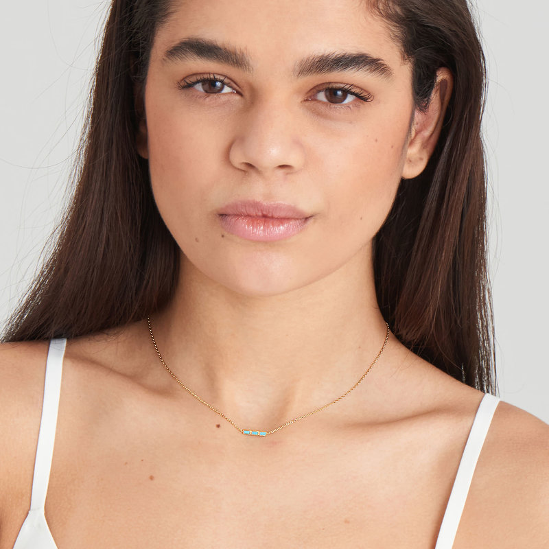 Ania Haie Into the Blue ketting - Turquoise Bar Goldplated N033-02G