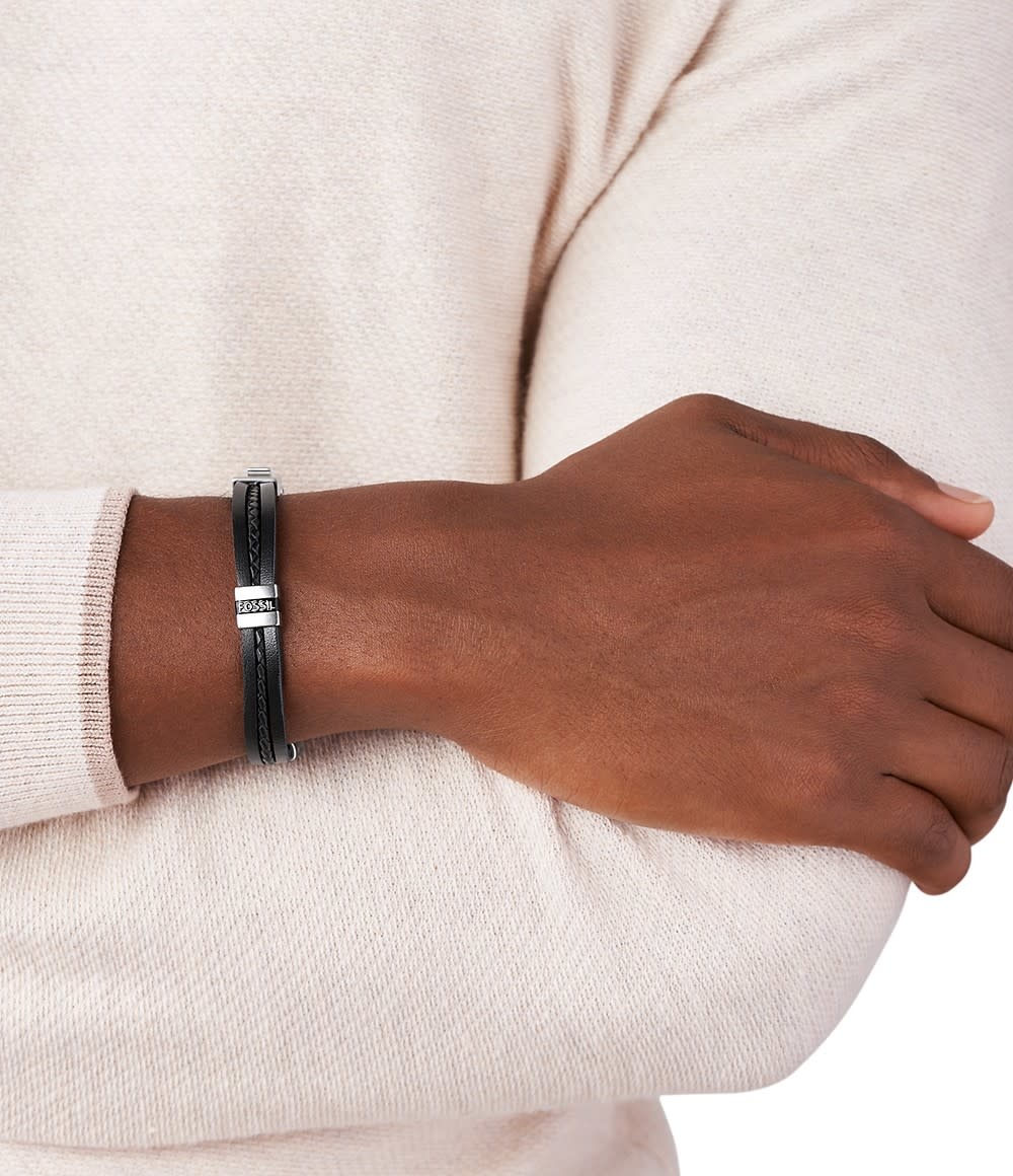 Fossil Leren Vintage Casual armband - Multi Strand JF03686040
