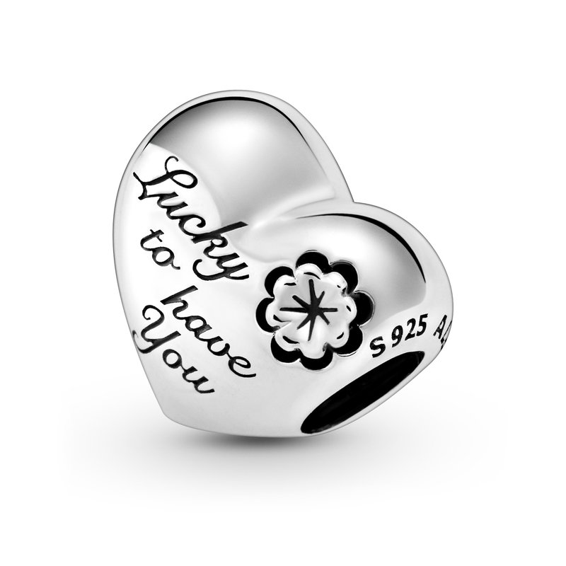 Pandora Heart & Clover Charm 799364C00