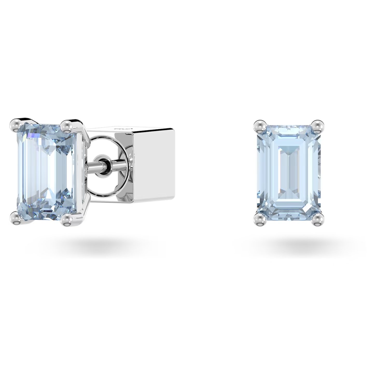 Swarovski Stilla oorbellen Stud Cushion Cut blauw 5639134