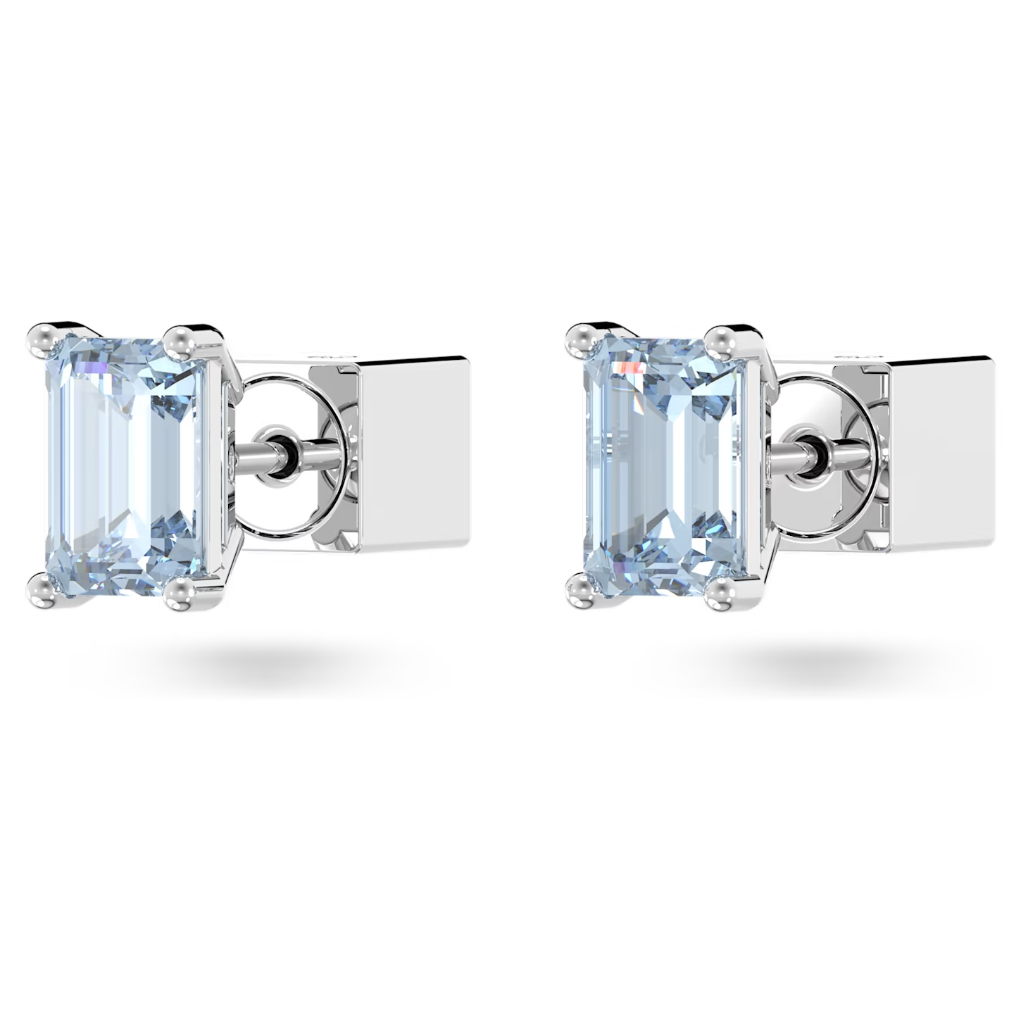Swarovski Stilla oorbellen Stud Cushion Cut blauw 5639134