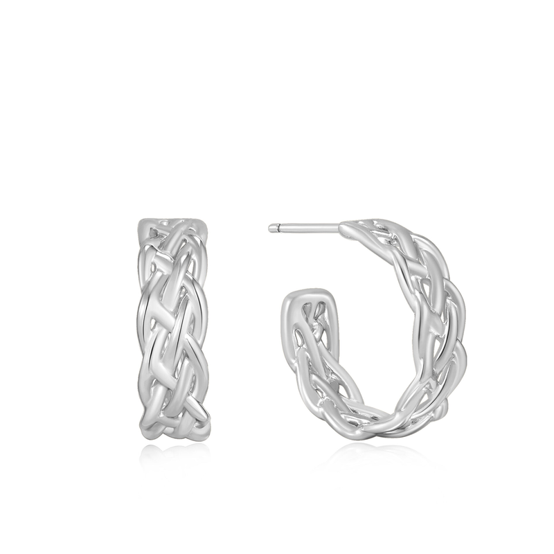 Ania Haie Ropes & Dreams oorbellen - Silver Rope Chunky Hoop Silver E036-05H