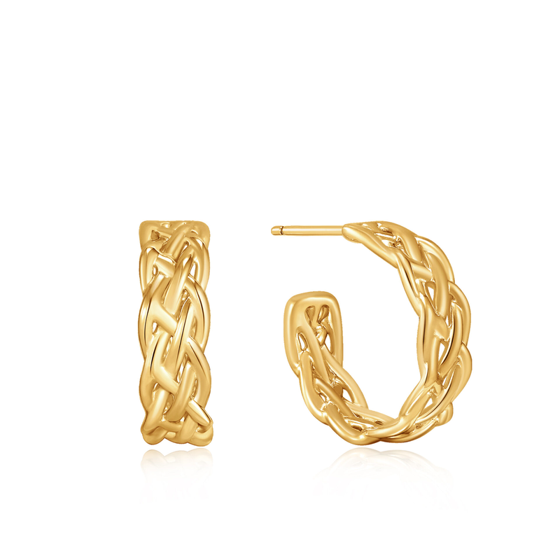 Ania Haie Ropes & Dreams oorbellen - Gold Rope Chunky Hoop Goldplated E036-05G