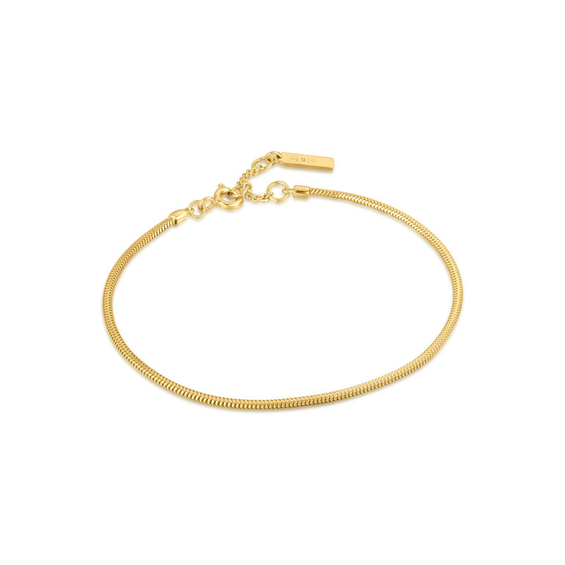Ania Haie Smooth Operator armband - Snake Chain Schakel Goldplated B038-02G