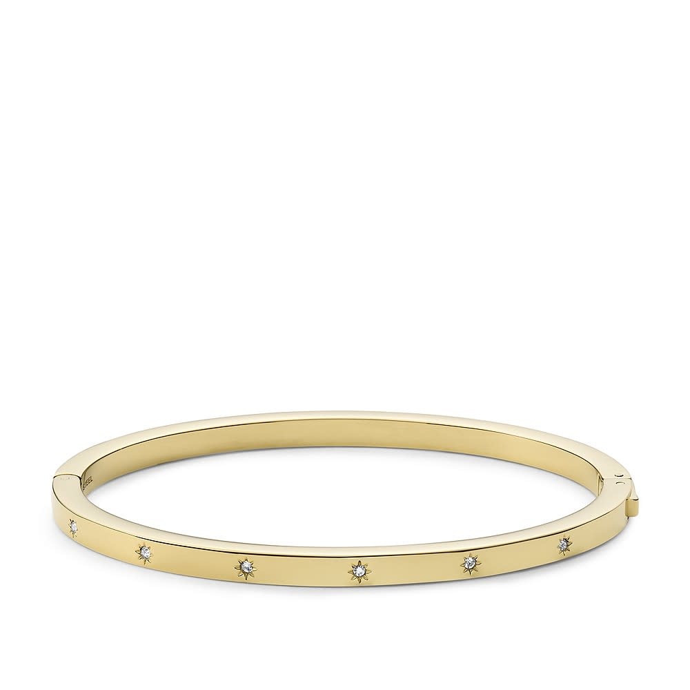 Fossil Geel vergulde stalen Sutton armband (CZ Wit) JF03872710
