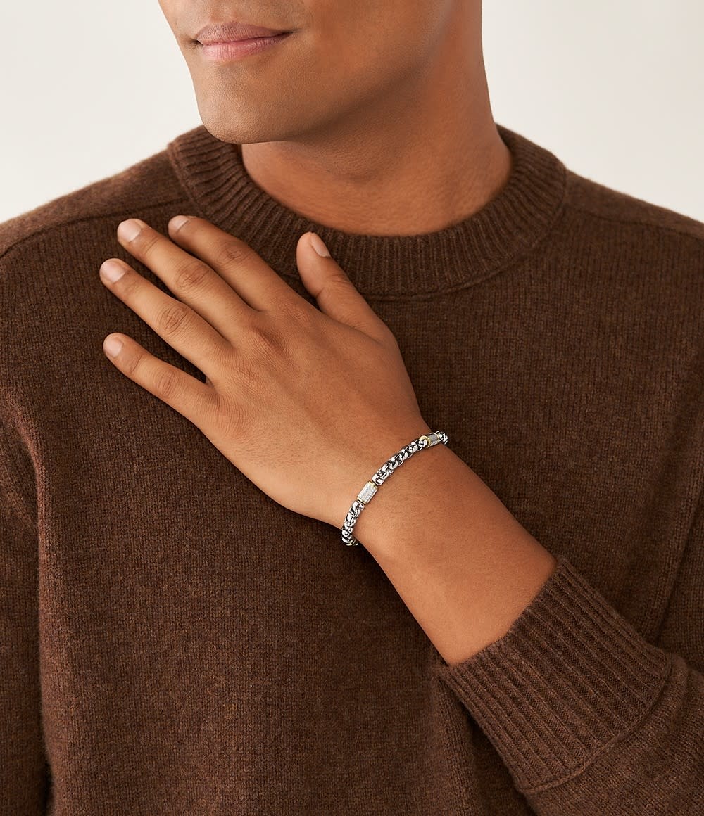 Fossil Stalen All Stacked Up armband - Bicolor JF04138998