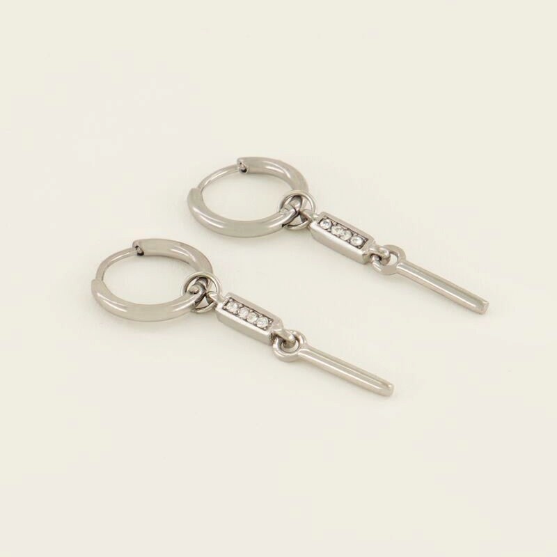 My Jewellery Oorbellen - Met steentjes en staafje Zilver MJ07467-1500