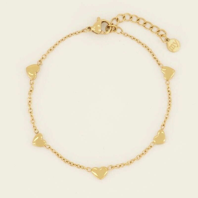 My Jewellery Armband met hartjes - Goudkleurig MJ07640-1200