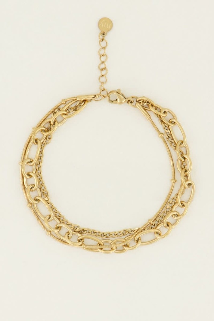 My Jewellery Armbanden set 3 in 1 - Goudkleurig MJ04878-1200