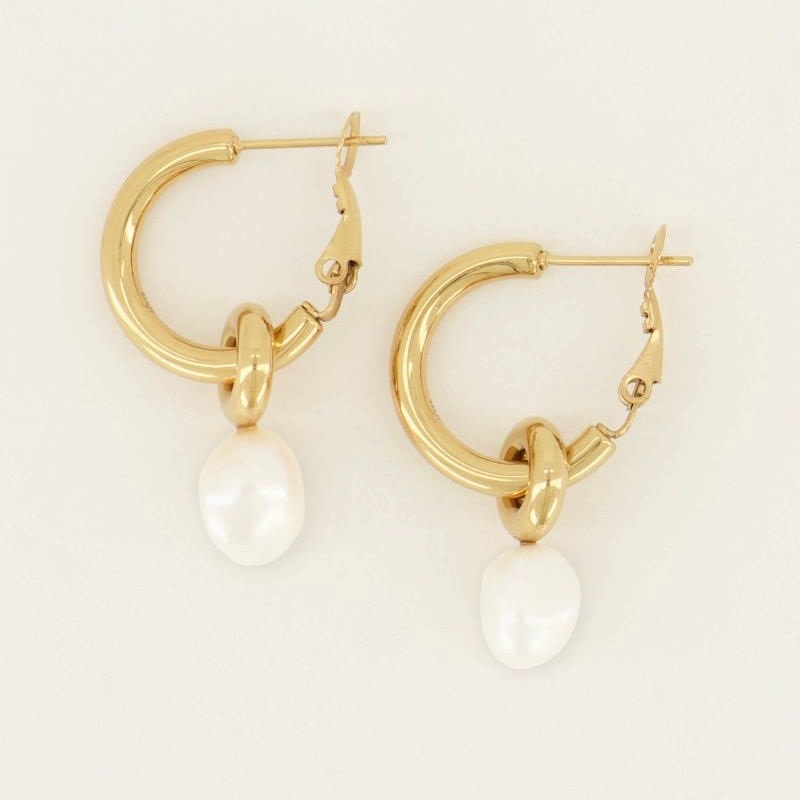 My Jewellery Oorbellen Parel wit - Goudkleurig MJ01870-1200