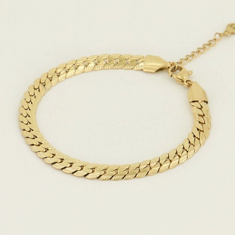 My Jewellery Armband Platte schakels - Goudkleurig MJ05175-1200