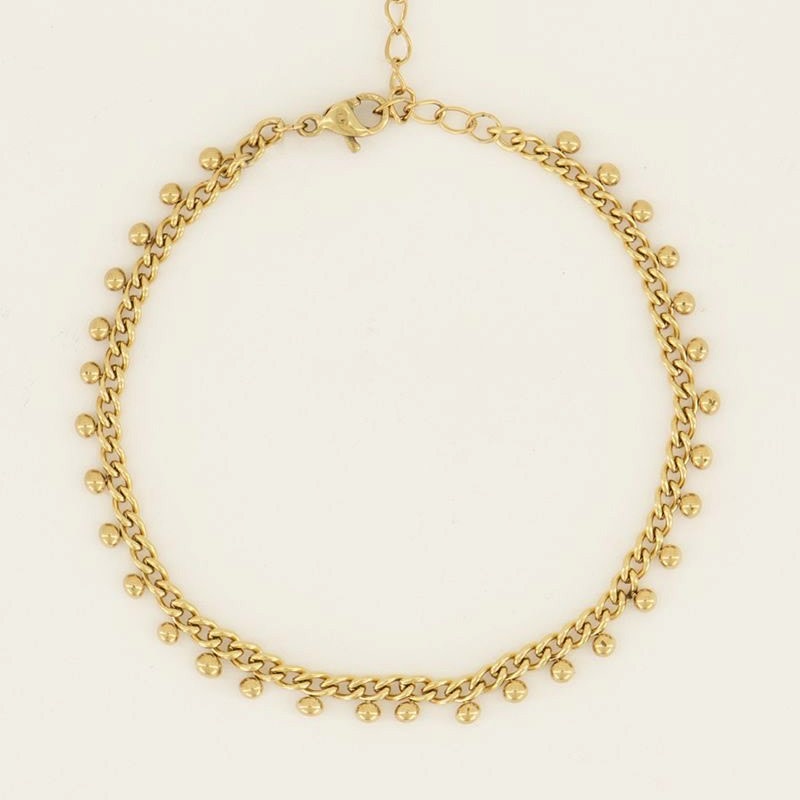 My Jewellery Schakelarmband  met bolletjes - Goud MJ06812-1200
