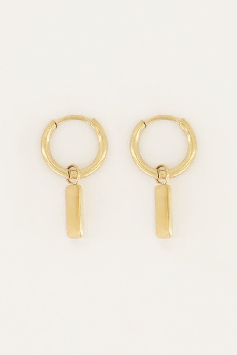 My Jewellery Oorringen rechthoek - Goudkleurig MJ04656-1200