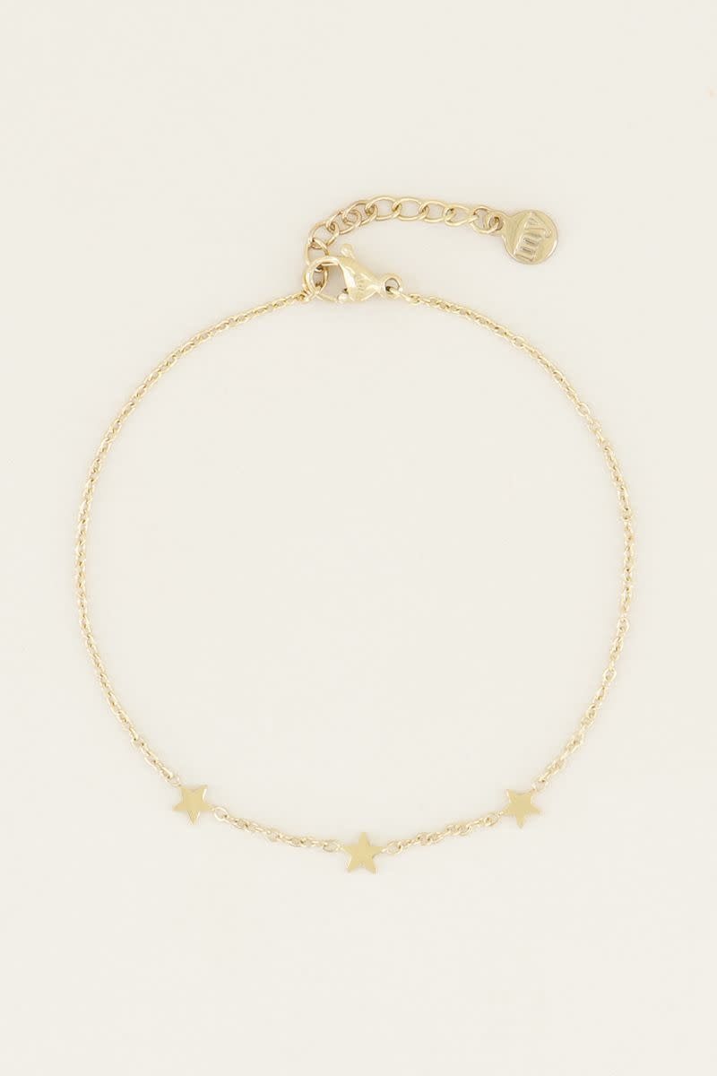 My Jewellery Armband 3 sterren - Goudkleurig MJ01899-1200
