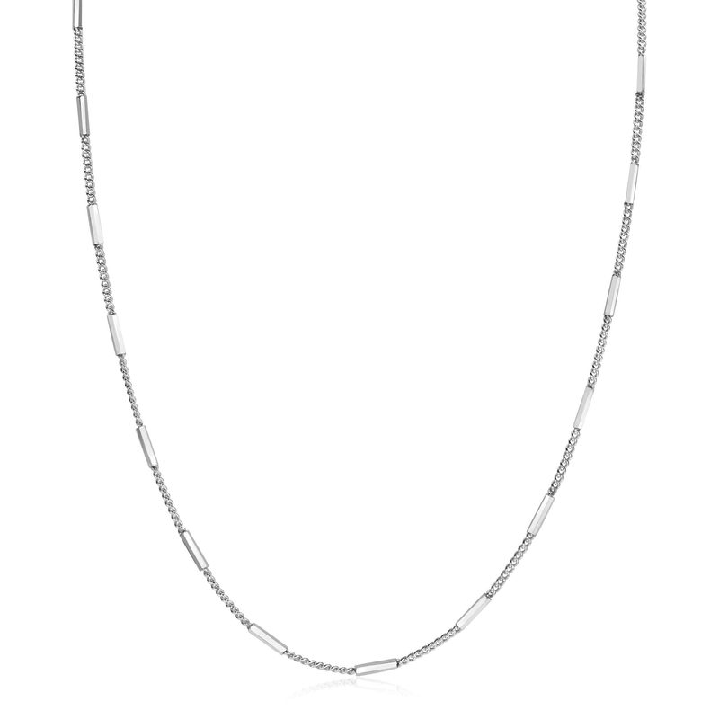 Zinzi Zilveren ketting - Gourmet met staafjes (45 cm) ZIC2366