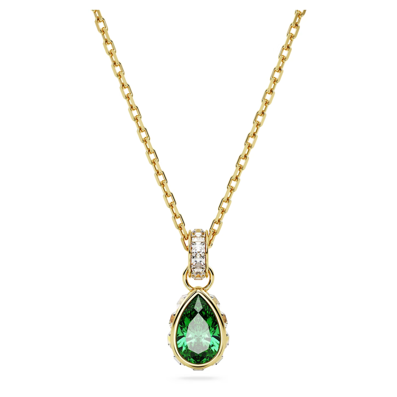 Swarovski Chroma ketting met hanger Peervorm Goudkleurig/Groen (38 - 42,5 cm) 5648751