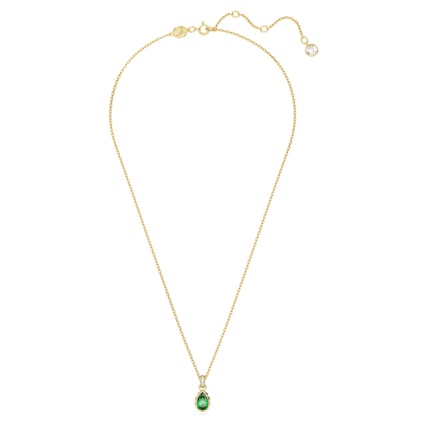 Swarovski Chroma ketting met hanger Peervorm Goudkleurig/Groen (38 - 42,5 cm) 5648751
