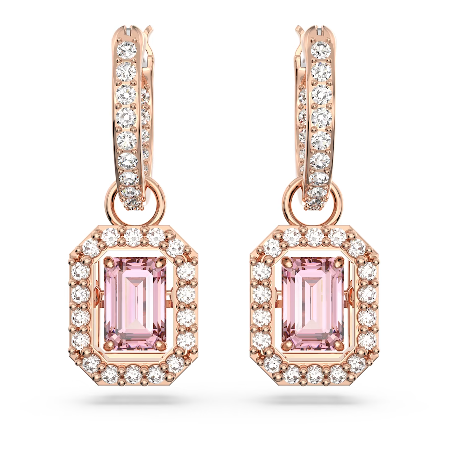 Swarovski Una oorbellen Octagon Cut Rosé/Roze 5649474