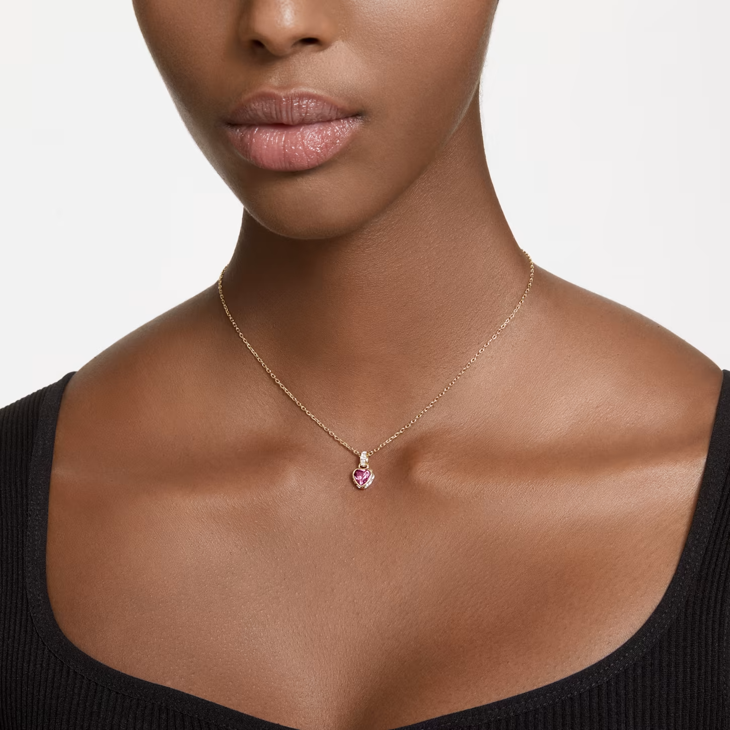 Swarovski Chroma ketting met hanger Hartvorm Goudkleurig/Rood (38 - 42,5 cm) 5648750