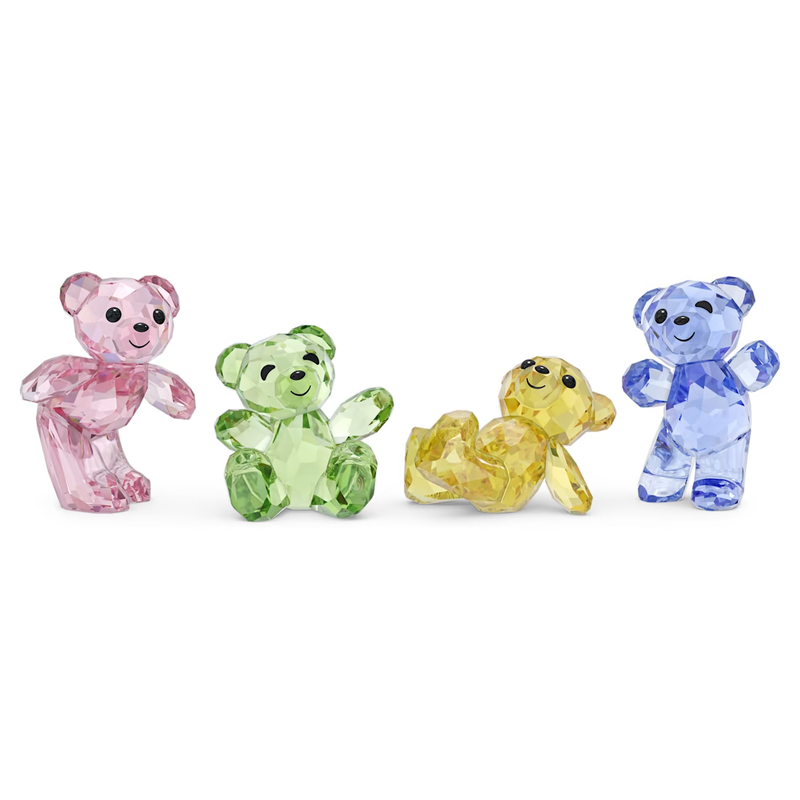 Swarovski Kris Bear kristallen beeldje 30 Jarig jubileum Set Roze/Groen/Geel/Blauw 5636306