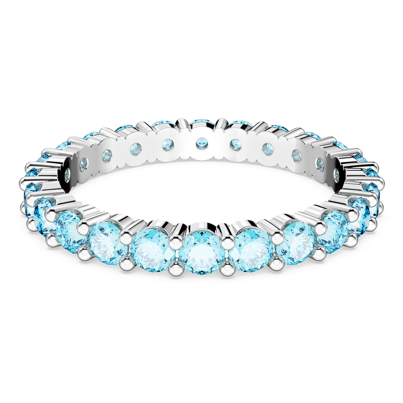 Swarovski Matrix ring Ronde vorm   Zilverkleurig/Blauw