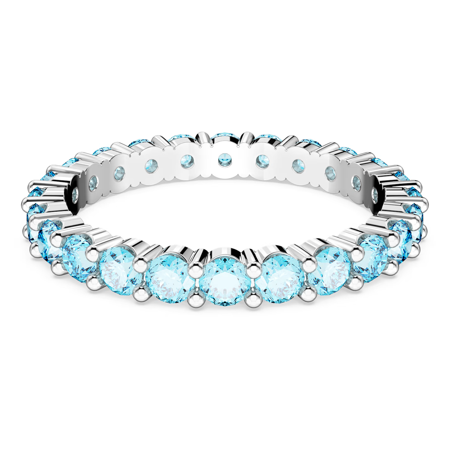 Swarovski Matrix ring Ronde vorm   Zilverkleurig/Blauw