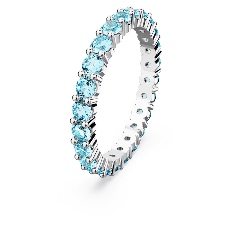 Swarovski Matrix ring Ronde vorm   Zilverkleurig/Blauw