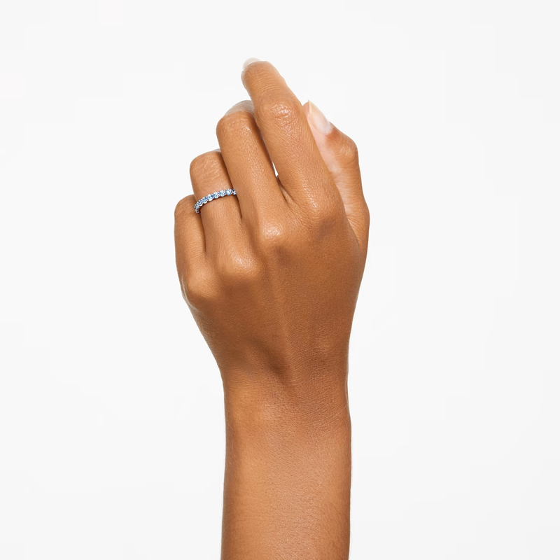 Swarovski Matrix ring Ronde vorm   Zilverkleurig/Blauw
