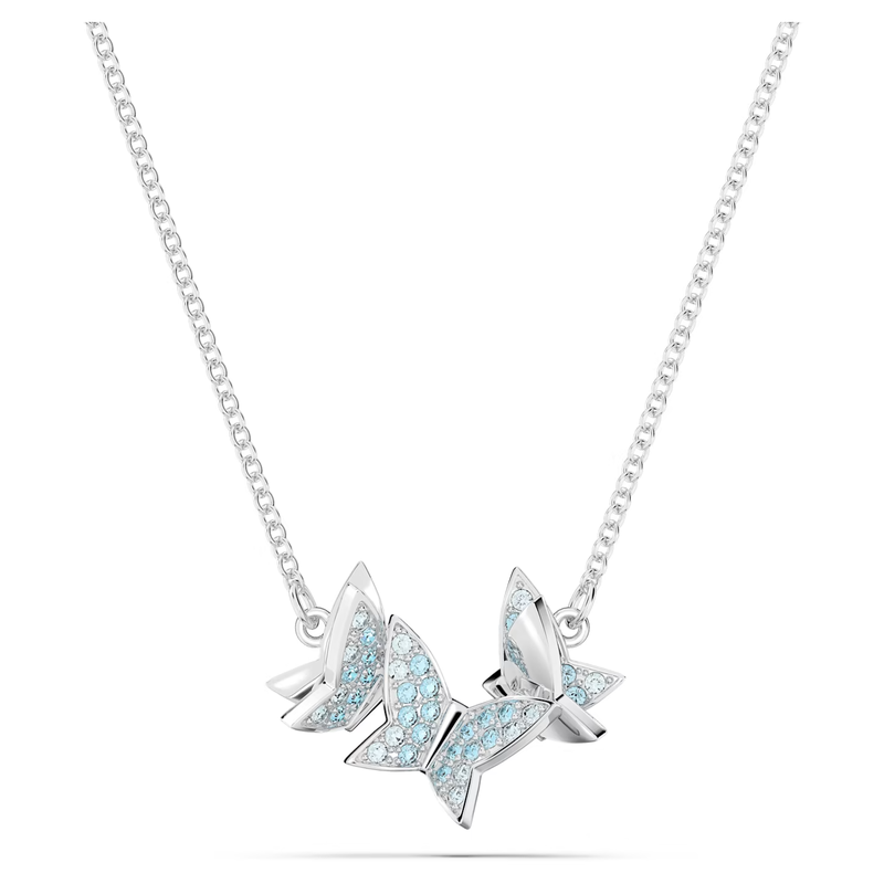 Swarovski Lilia ketting met hanger Vlinder Zilverkleurig/Blauw (38 - 43 cm) 5662181