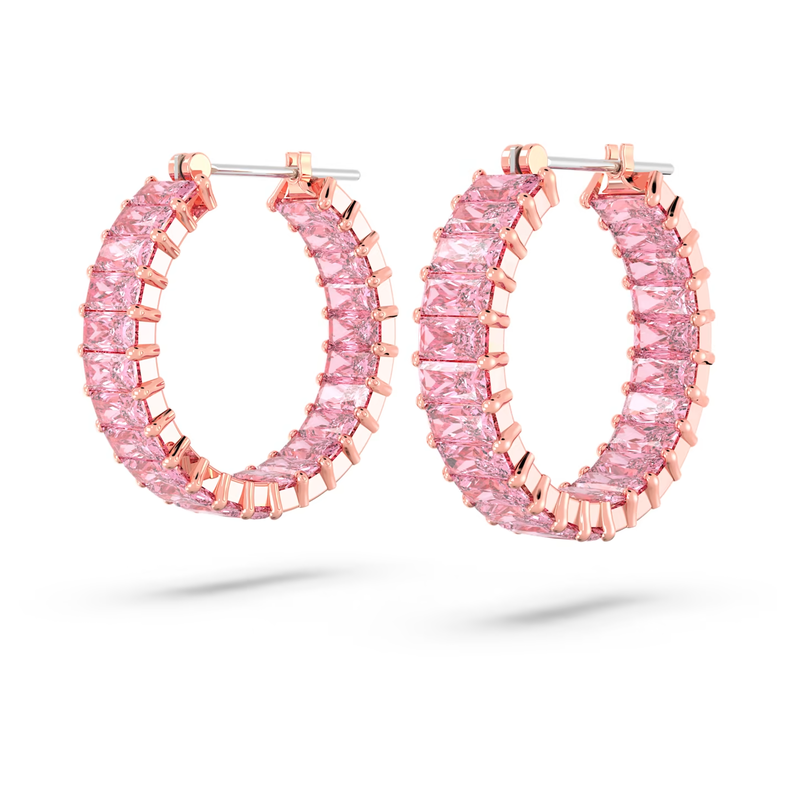 Swarovski Matrix oorbellen Baguette - slijpvorm Rosé/Roze (2,2 cm) 5657726